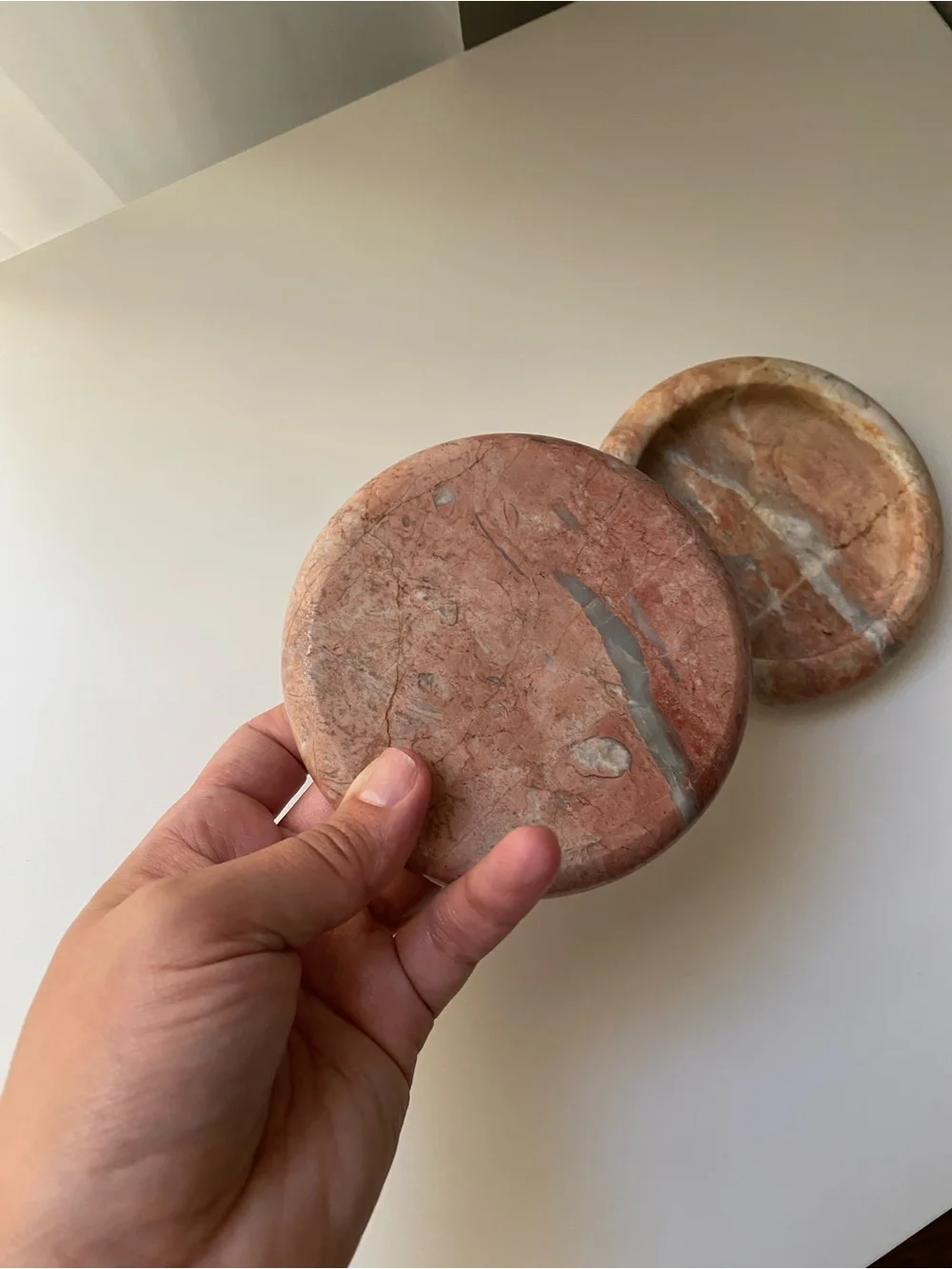 Vintage Marble stone pink coasters